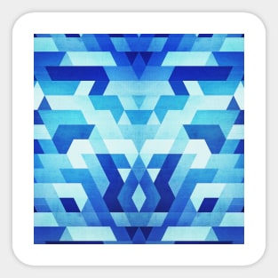 Abstract geometric triangle pattern (futuristic future symmetry) in ice blue Sticker